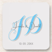 Kalligrafie trendy klassiek schrift monogram bier onderzetter (Voorkant)