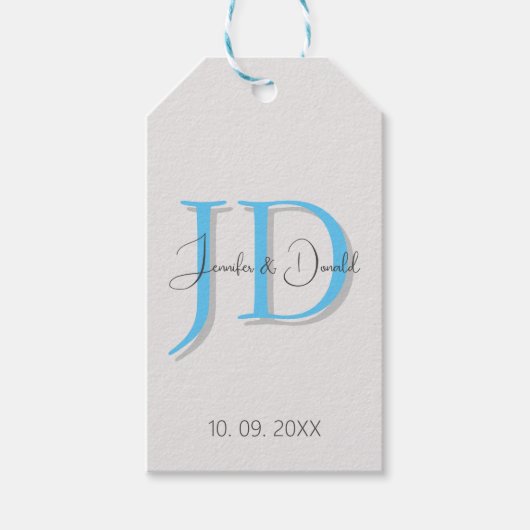 Kalligrafie trendy klassiek schrift monogram cadeaulabel (Voorkant)