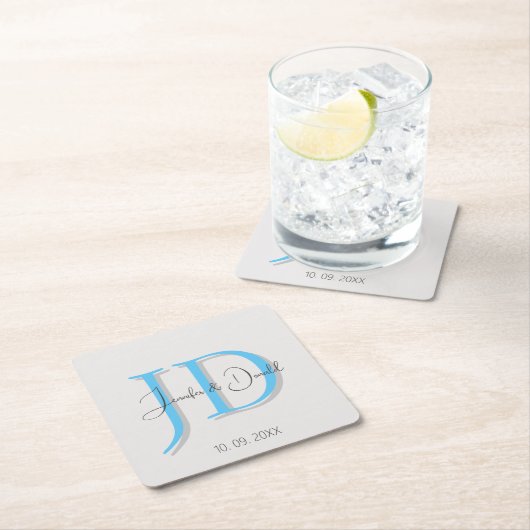 Kalligrafie trendy klassiek schrift monogram kartonnen onderzetters (Insitu)