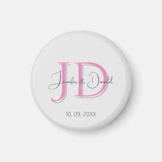 Kalligrafie trendy klassiek schrift monogram magneet (Voorkant)