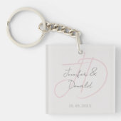 Kalligrafie trendy klassiek schrift monogram sleutelhanger (voorkant)