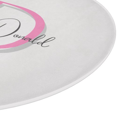 Kalligrafie trendy klassiek schrift monogram snijplank (Hoek)