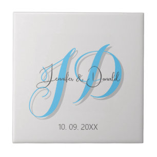 Kalligrafie trendy klassiek schrift monogram tegeltje