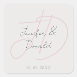 Kalligrafie trendy klassiek schrift monogram vierkante sticker