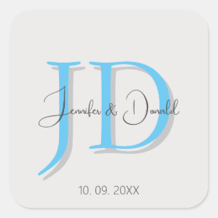 Kalligrafie trendy klassiek schrift monogram vierkante sticker