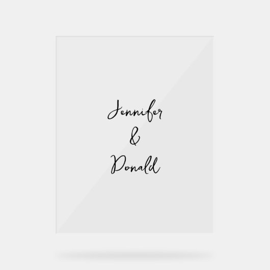 Kalligrafie trendy klassiek script gewoon persoonl acryl bord (Voorkant)