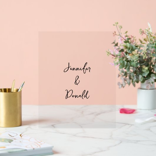 Kalligrafie trendy klassiek script gewoon persoonl acryl bord (Huwelijk)