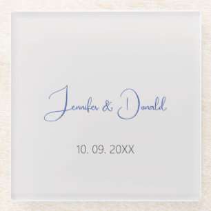 Kalligrafie trendy klassiek script gewoon persoonl glazen onderzetter