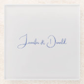Kalligrafie trendy klassiek script gewoon persoonl glazen onderzetter (Voorkant)