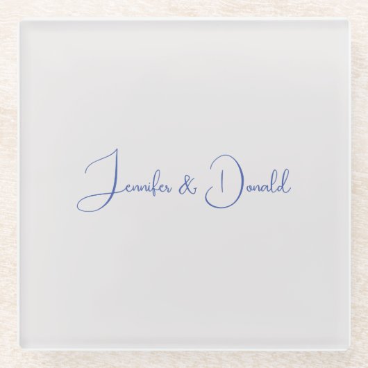 Kalligrafie trendy klassiek script gewoon persoonl glazen onderzetter (Voorkant)