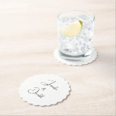 Kalligrafie trendy klassiek script gewoon persoonl kartonnen onderzetters (Insitu)