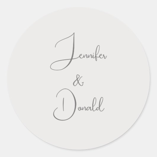 Kalligrafie trendy klassiek script gewoon persoonl ronde sticker (Voorkant)