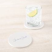 Kalligrafie trendy klassiek script gewoon persoonl zandsteen onderzetter (Zijkant)