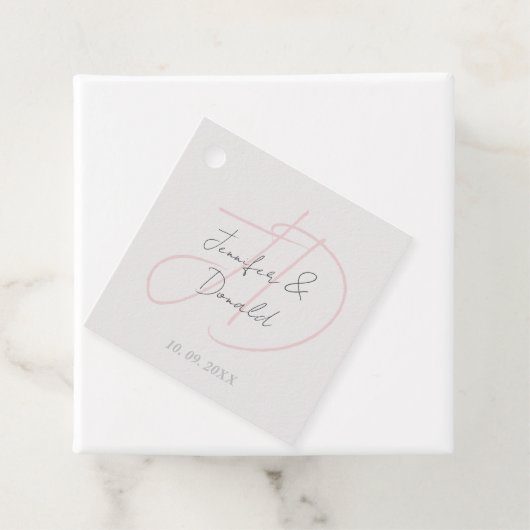 Kalligrafie trendy klassiek script monogram bedankjes labels (In situ)