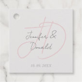 Kalligrafie trendy klassiek script monogram bedankjes labels (Voorkant)