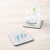 Kalligrafie trendy klassiek script monogram bier onderzetter (Rechterzijde)