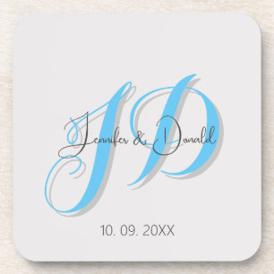 Kalligrafie trendy klassiek script monogram bier onderzetter
