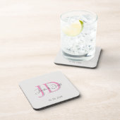 Kalligrafie trendy klassiek script monogram bier onderzetter (Rechterzijde)