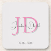 Kalligrafie trendy klassiek script monogram bier onderzetter (Voorkant)