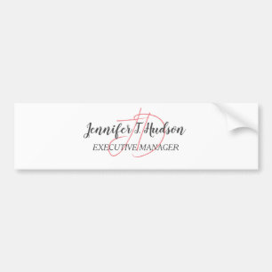 Kalligrafie trendy klassiek script monogram bumpersticker