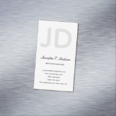 Kalligrafie trendy klassiek script monogram grijs magnetisch visitekaartje (Voorbeeld)