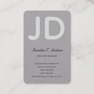 Kalligrafie trendy klassiek script monogram grijs visitekaartje