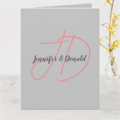 Kalligrafie trendy klassiek script monogram kaart (Gele Bloem)