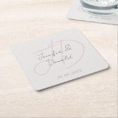 Kalligrafie trendy klassiek script monogram kartonnen onderzetters (Schuin)