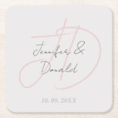 Kalligrafie trendy klassiek script monogram kartonnen onderzetters (Voorkant)