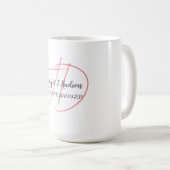 Kalligrafie trendy klassiek script monogram koffiemok (Voorkant rechts)