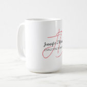 Kalligrafie trendy klassiek script monogram koffiemok (Voorkant links)