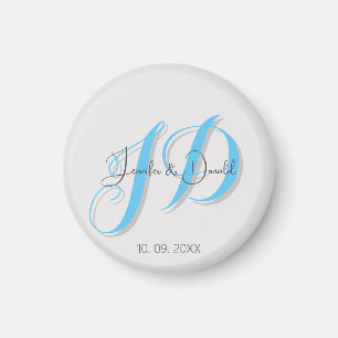 Kalligrafie trendy klassiek script monogram magneet