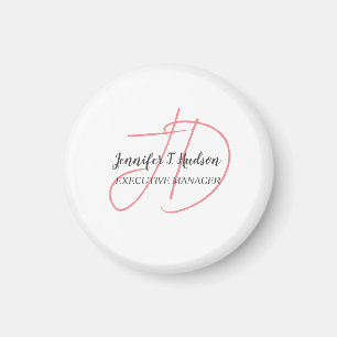 Kalligrafie trendy klassiek script monogram magneet
