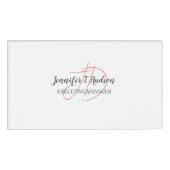 Kalligrafie trendy klassiek script monogram naambadge (Voorkant)