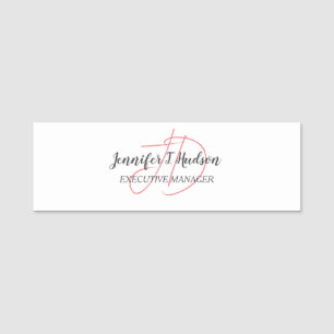 Kalligrafie trendy klassiek script monogram naamplaatje