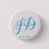 Kalligrafie trendy klassiek script monogram ronde button 3,2 cm (Voorkant)