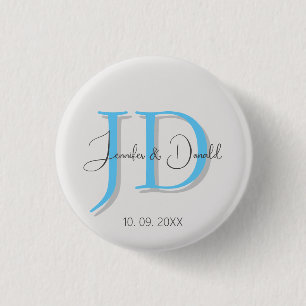Kalligrafie trendy klassiek script monogram ronde button 3,2 cm