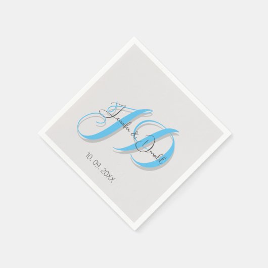 Kalligrafie trendy klassiek script monogram servet (Hoek)