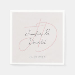 Kalligrafie trendy klassiek script monogram servet