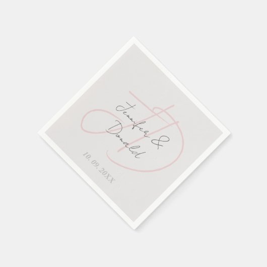 Kalligrafie trendy klassiek script monogram servet (Hoek)