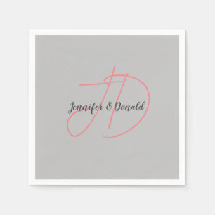 Kalligrafie trendy klassiek script monogram servet