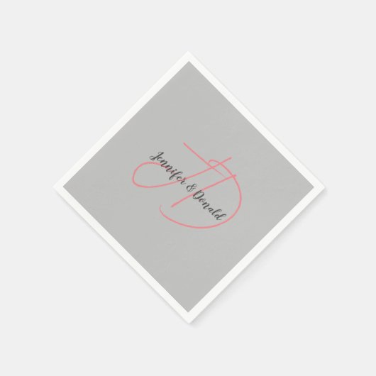 Kalligrafie trendy klassiek script monogram servet (Hoek)