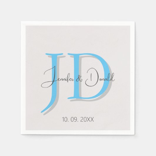 Kalligrafie trendy klassiek script monogram servet (Voorkant)