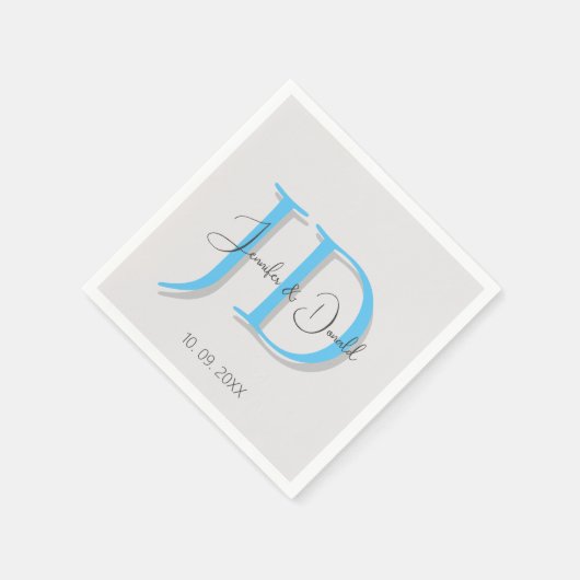 Kalligrafie trendy klassiek script monogram servet (Hoek)