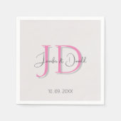 Kalligrafie trendy klassiek script monogram servet (Voorkant)