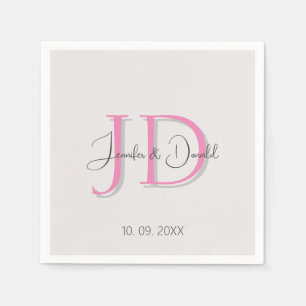 Kalligrafie trendy klassiek script monogram servet