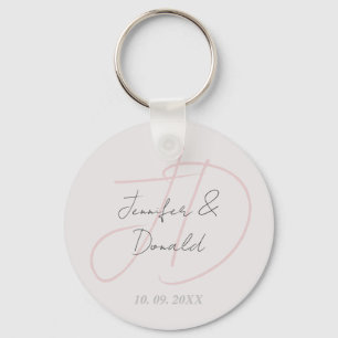 Kalligrafie trendy klassiek script monogram sleutelhanger