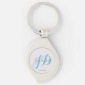 Kalligrafie trendy klassiek script monogram sleutelhanger (Voorkant)