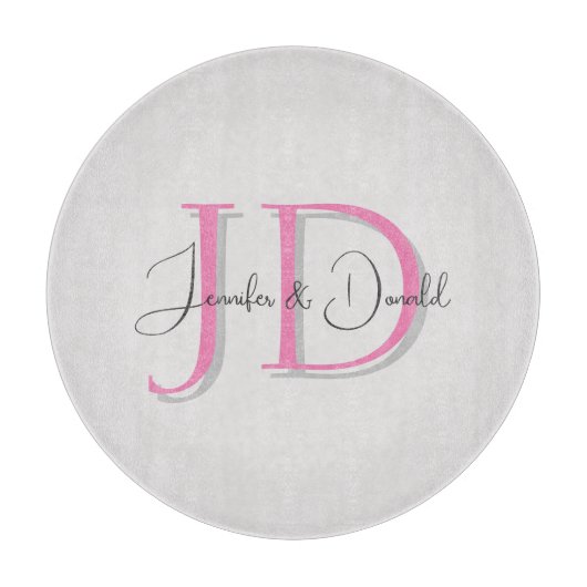 Kalligrafie trendy klassiek script monogram snijplank (Voorkant)