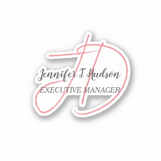 Kalligrafie trendy klassiek script monogram sticker (Voorkant)